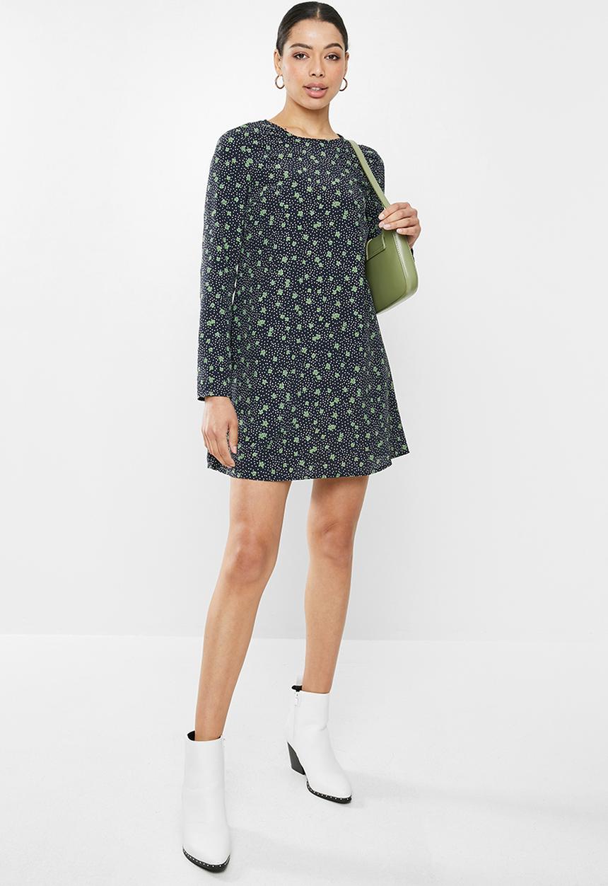 Glamorous - Long sleeve dress - sage print