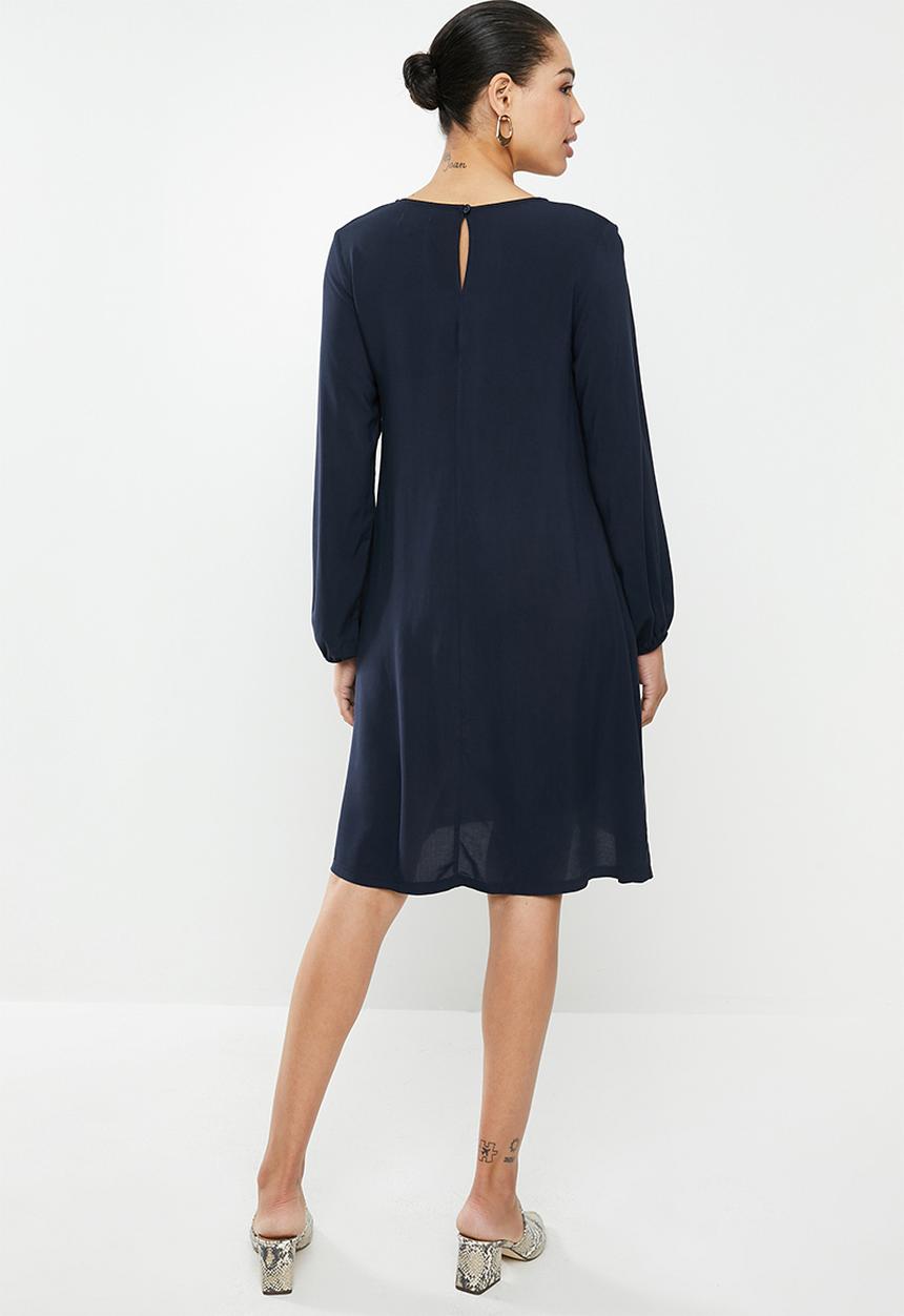 edit - Long sleeve shift dress - navy