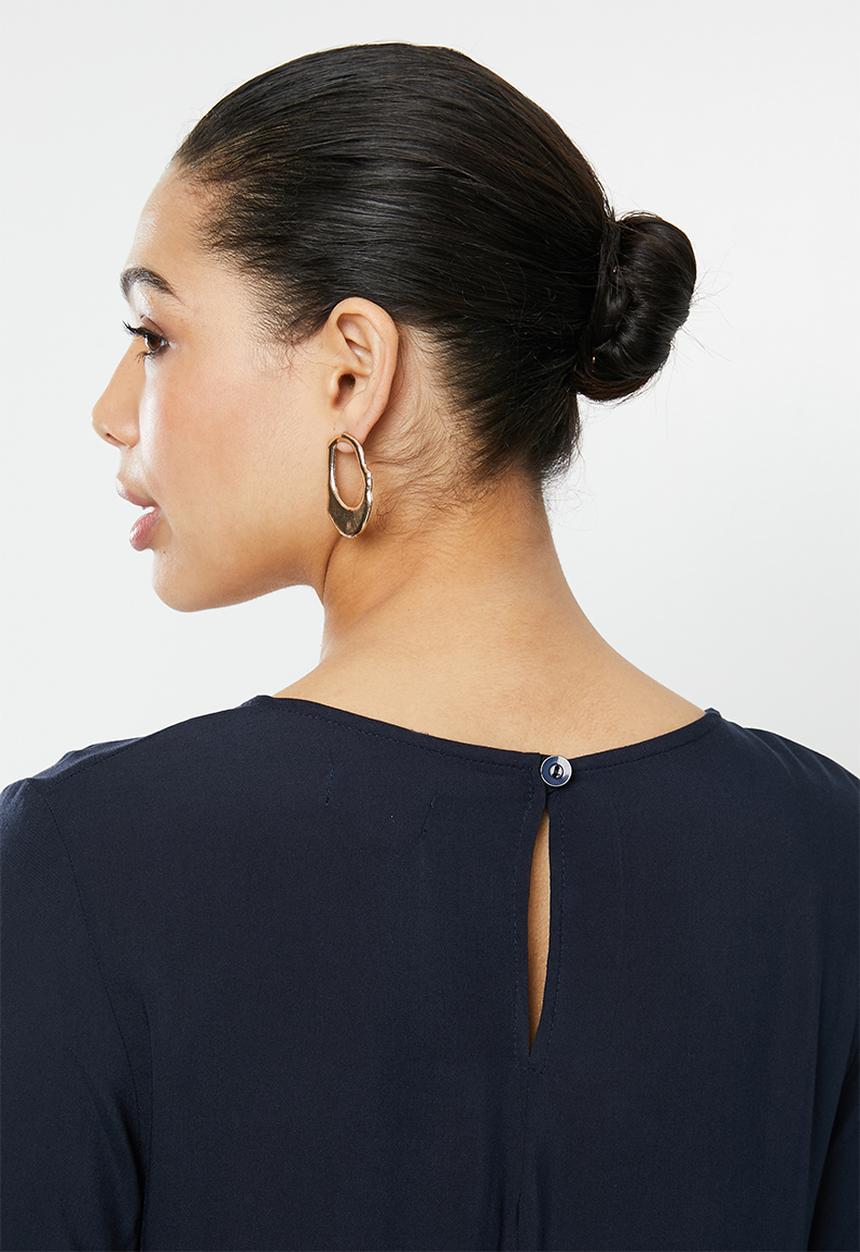 edit - Long sleeve shift dress - navy