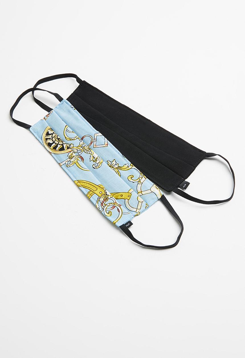 Superbalist - Vintage chain and black mask pack - black & blue