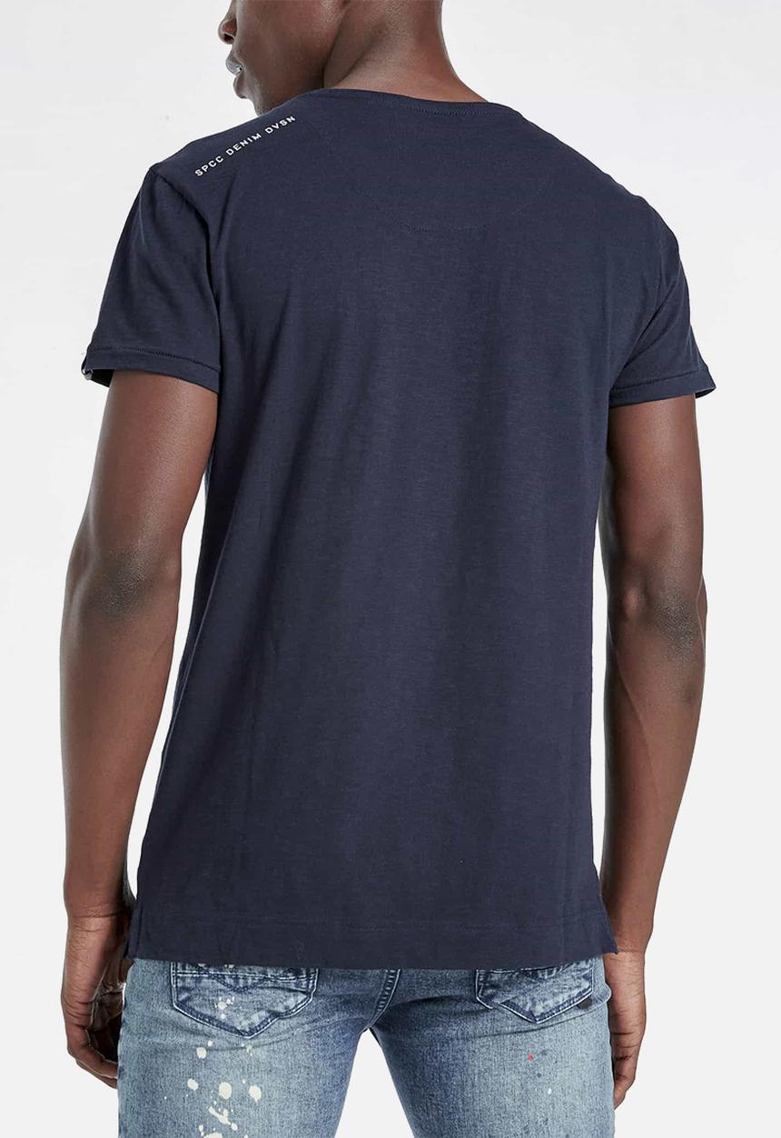 S.P.C.C - Hudson straight hem logo tee - navy 