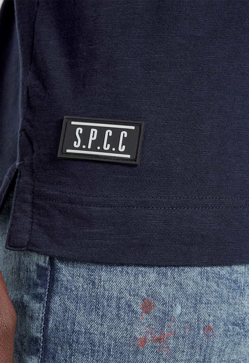 S.P.C.C - Hudson straight hem logo tee - navy 