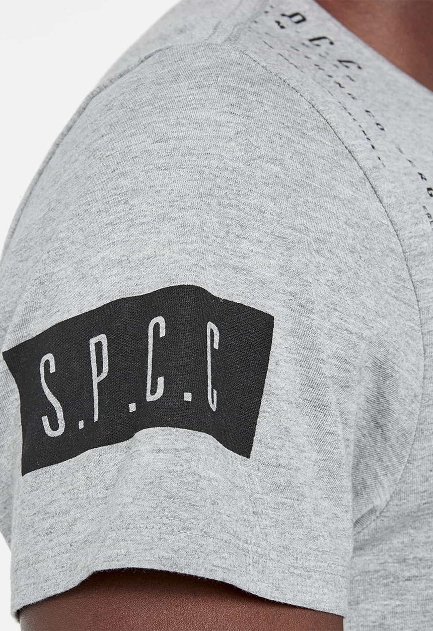 S.P.C.C - Dyer straight hem logo tee - grey
