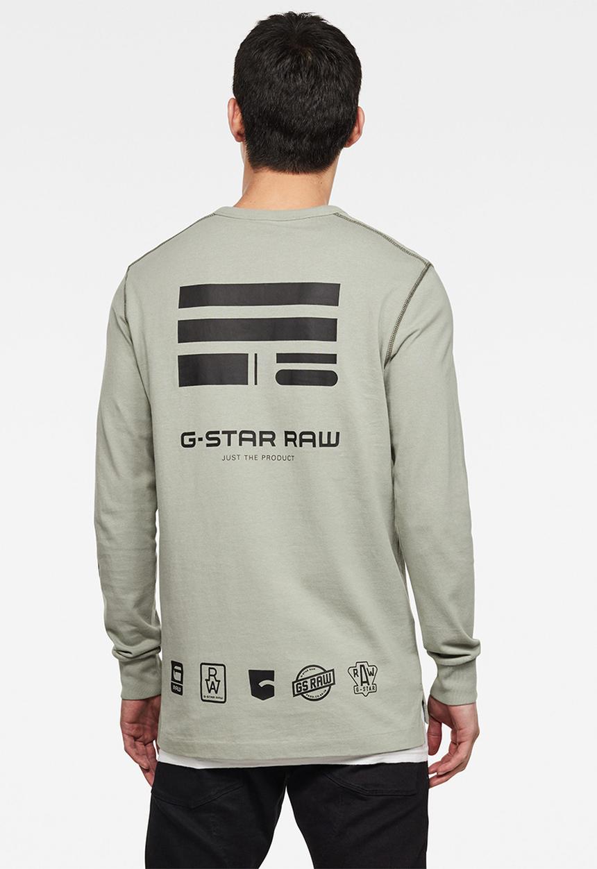 G-STAR - Multi arm gr shield long sleeve tee - lt orphus