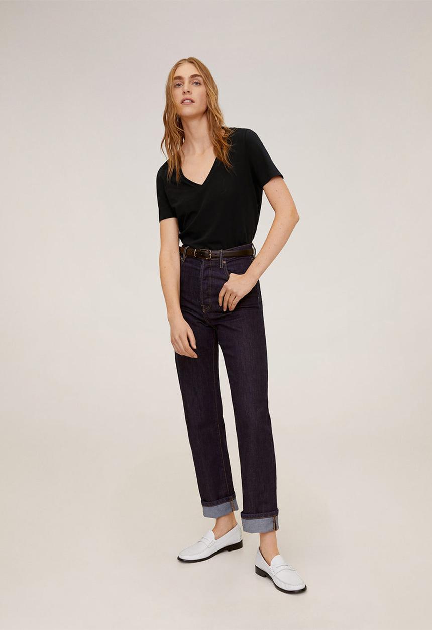MANGO - T-shirt chalapi - black