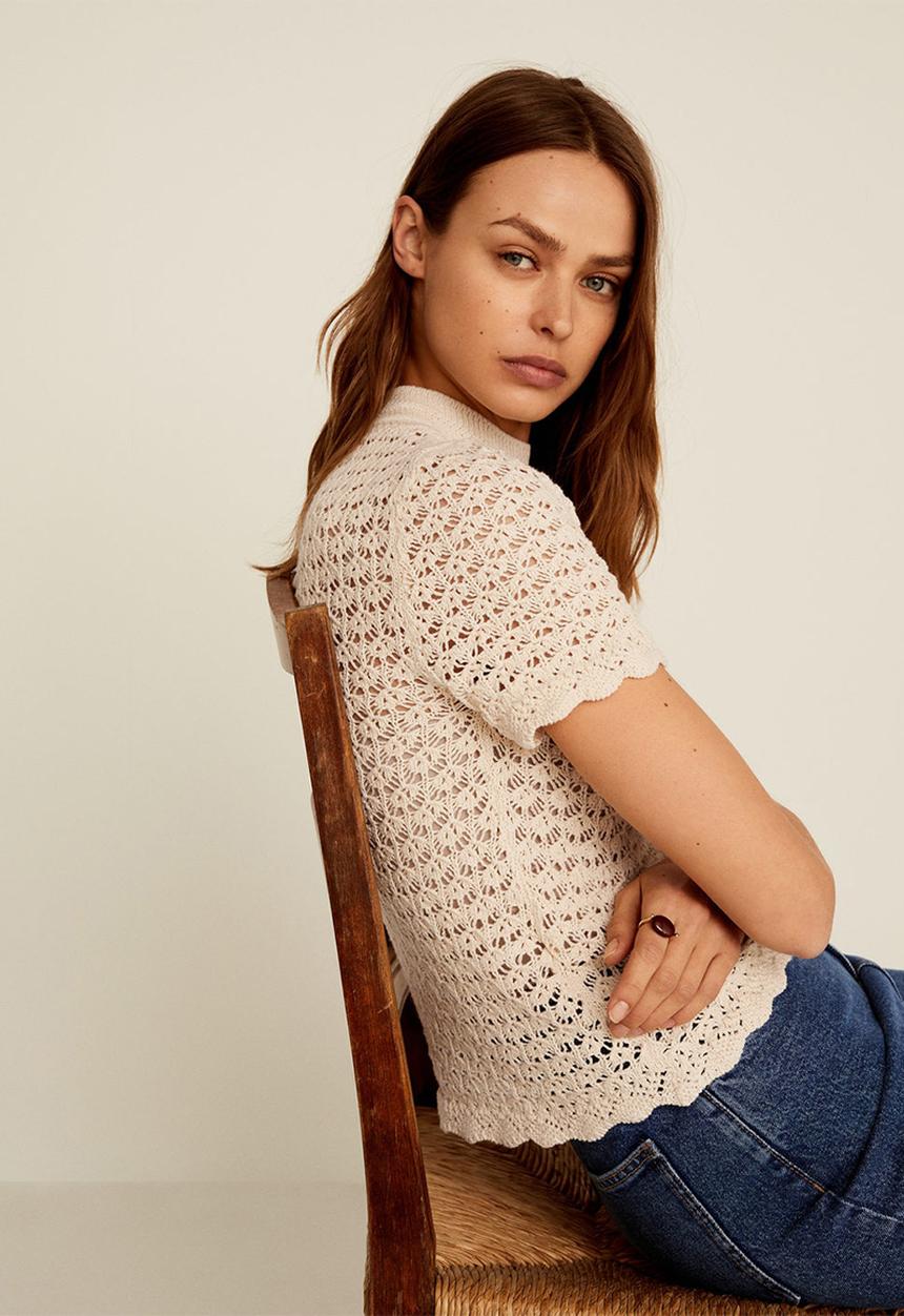 MANGO - Top piaf - beige