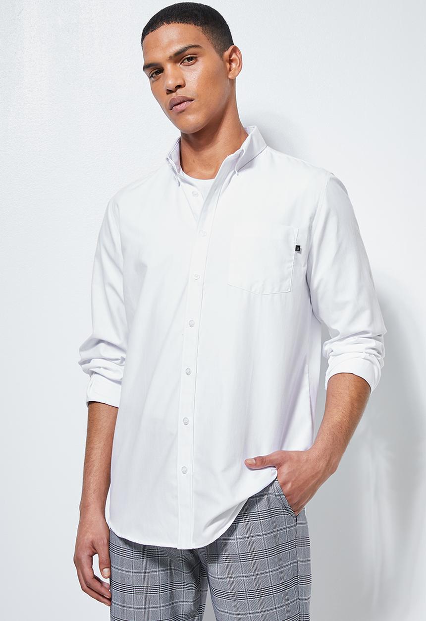 Superbalist - Barber regular fit long sleeve shirt - white