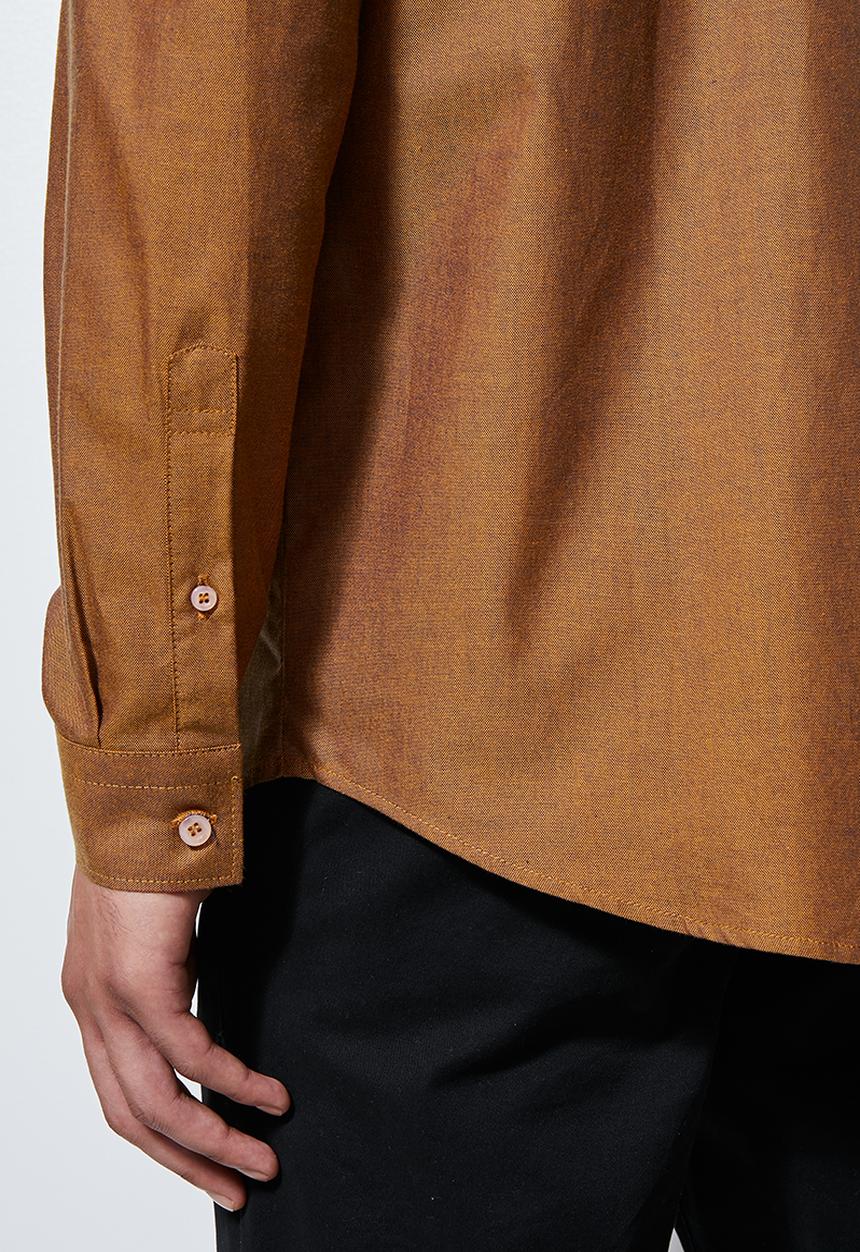 Superbalist - Barber regular fit long sleeve oxford shirt - brown