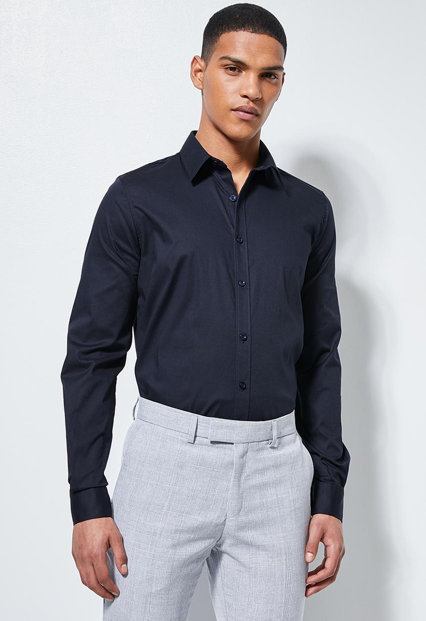 Superbalist - Jos slim fit long sleeve shirt - navy