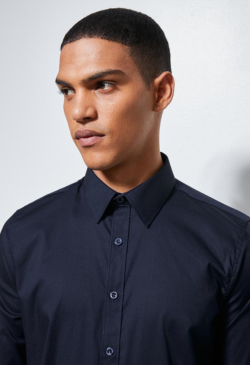 Superbalist - Jos slim fit long sleeve shirt - navy
