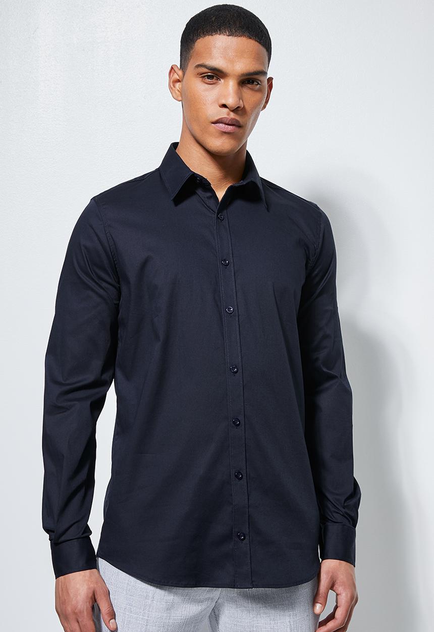 Superbalist - Jos slim fit long sleeve shirt - navy