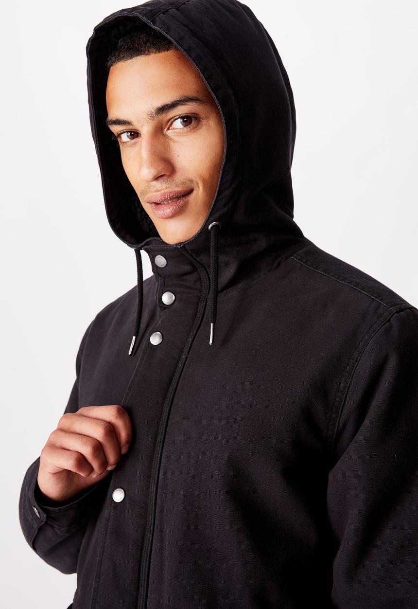 Cotton On - Hooded parka - black