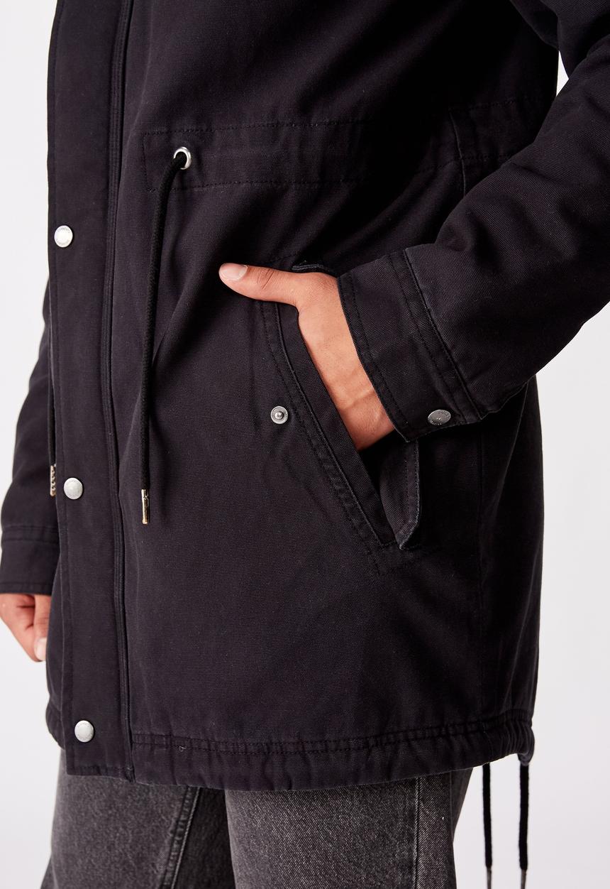 Cotton On - Hooded parka - black