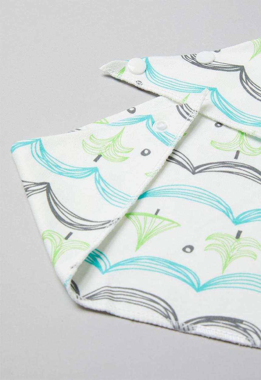 Pop Candy - 2 Pack printed bibs - white & green