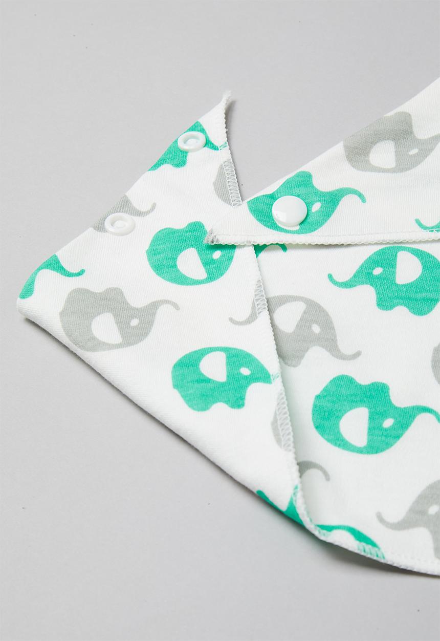 Pop Candy - 2 Pack printed bibs - white & green