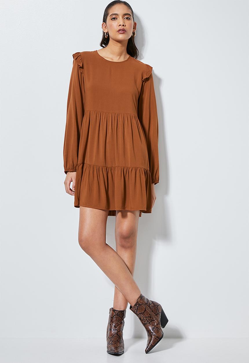 Superbalist - Short babydoll dress - rust 