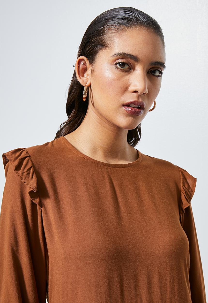 Superbalist - Short babydoll dress - rust 