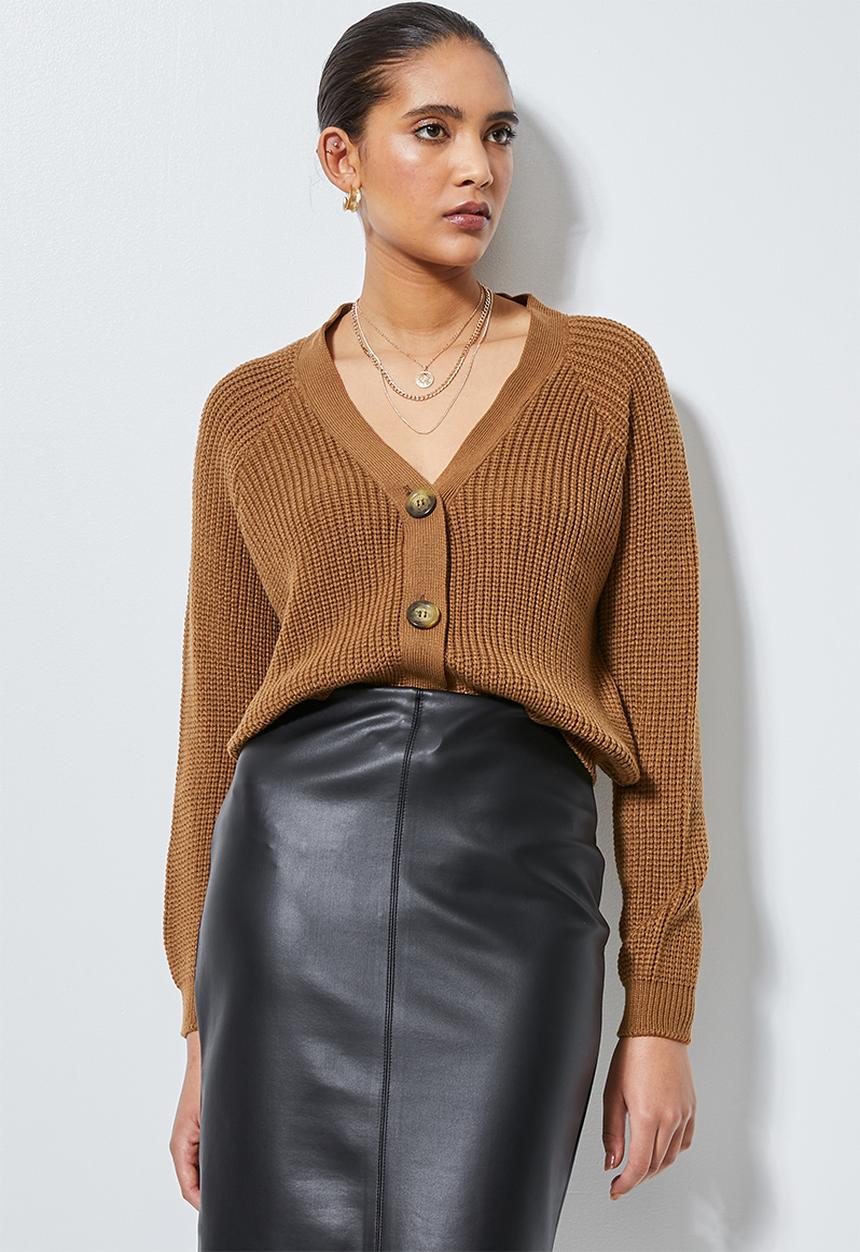 Superbalist - Knit crop cardigan - rust