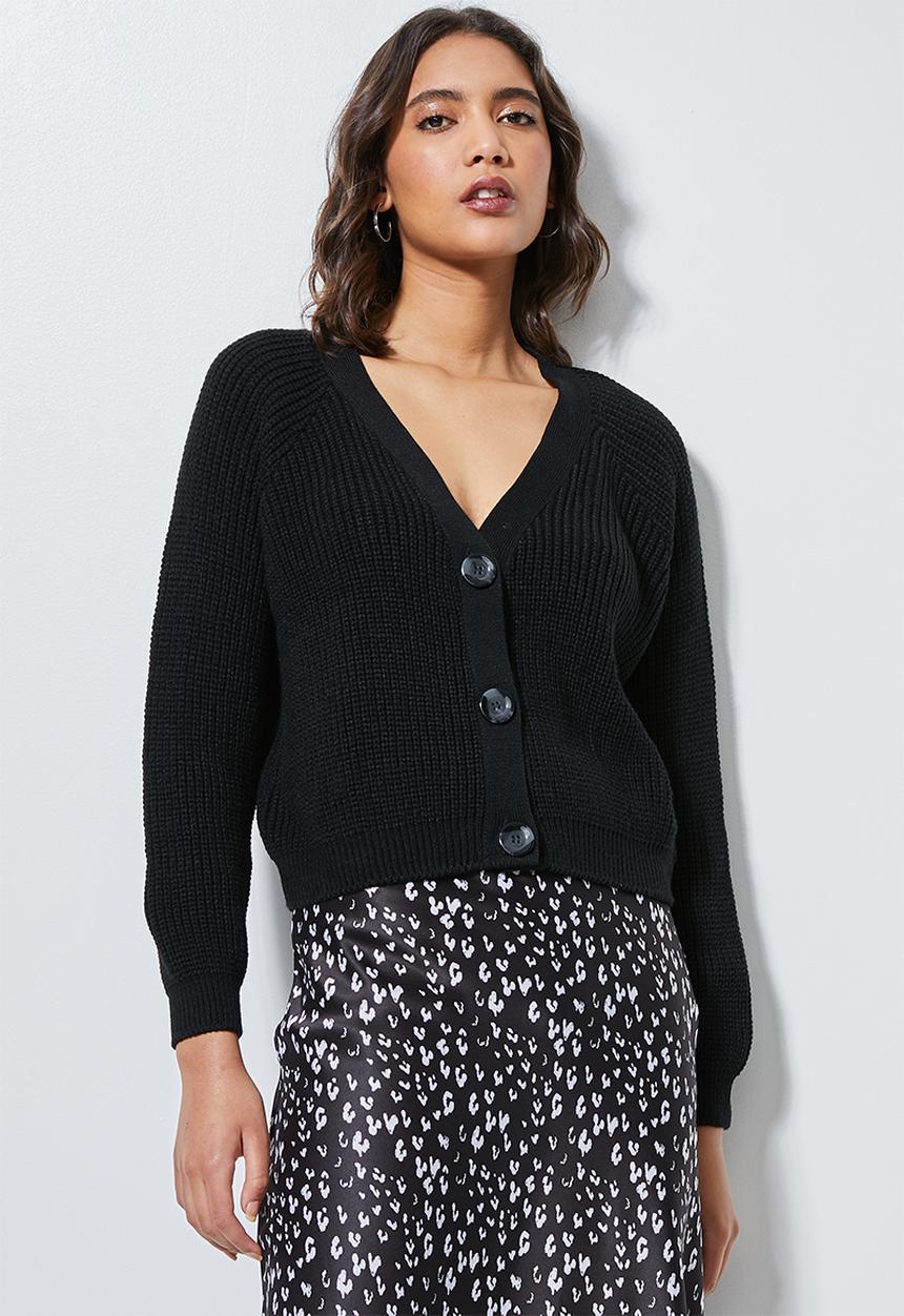 Superbalist - Knit crop cardigan - black
