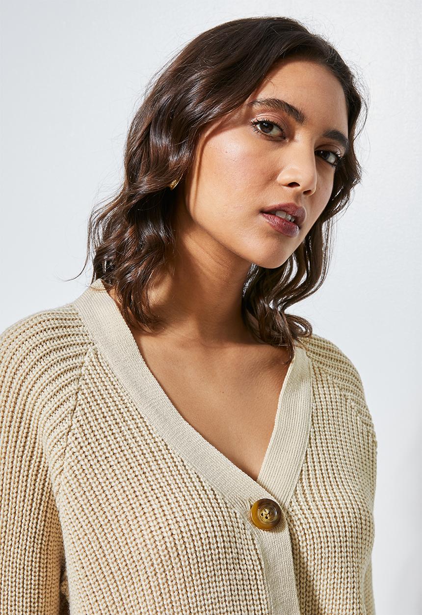 Superbalist - Knit crop cardigan - beige 
