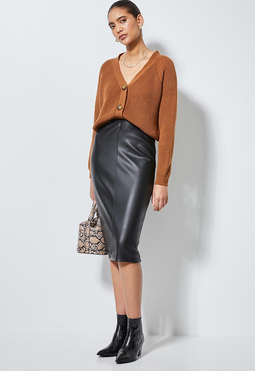Superbalist - Pu pencil skirt - black