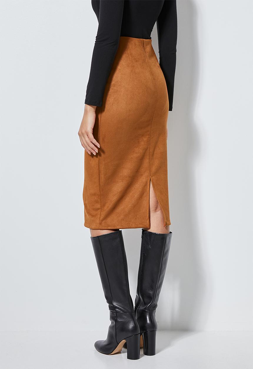 Superbalist - Suede pencil skirt - rust 