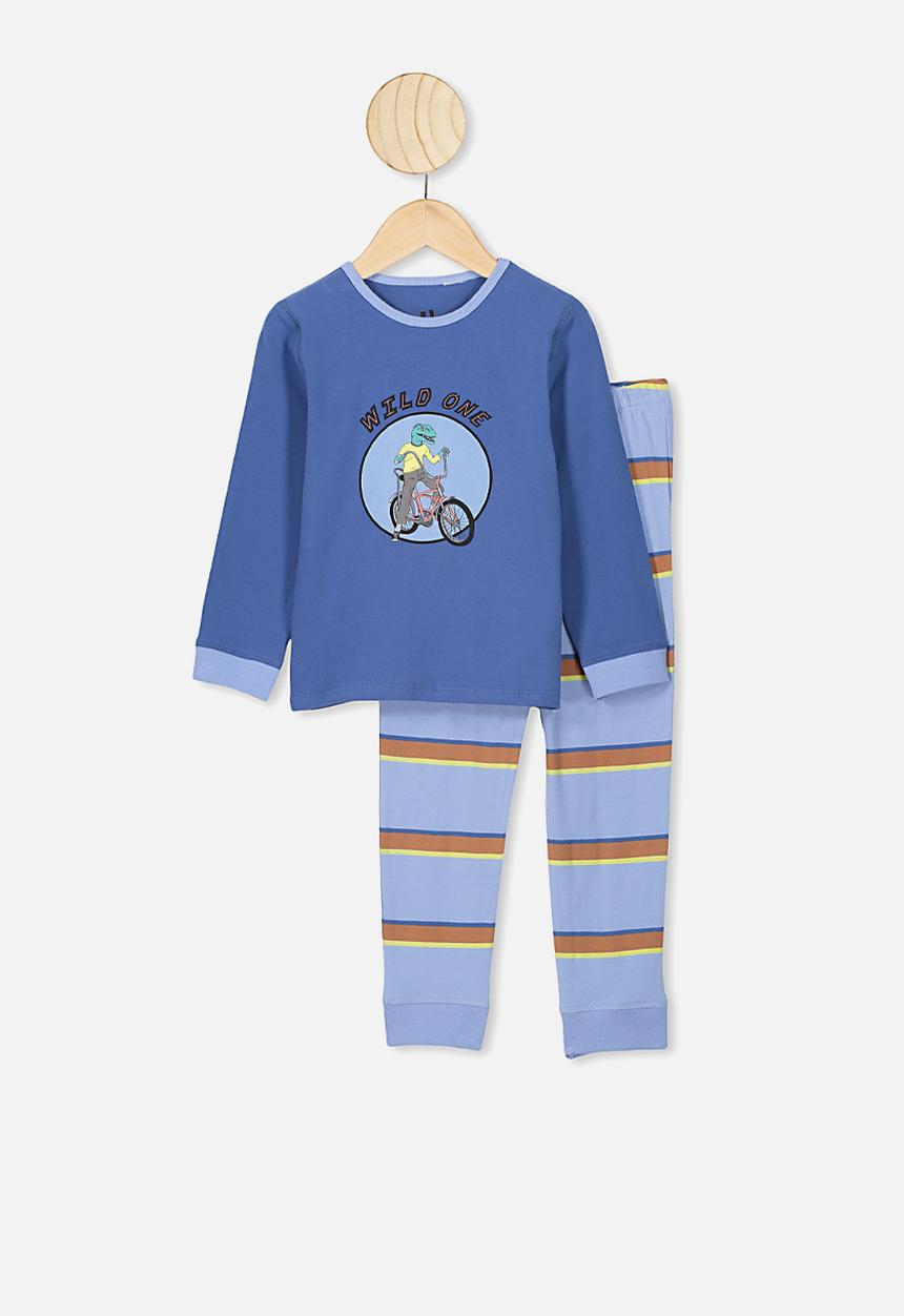 Cotton On - Orlando long sleeve pj set - blue
