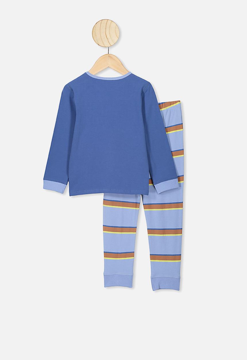 Cotton On - Orlando long sleeve pj set - blue