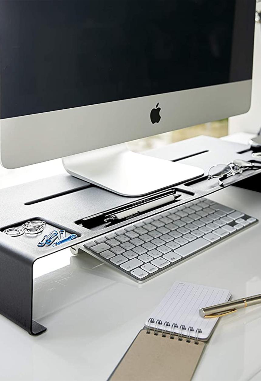 Tower pc monitor stand - black