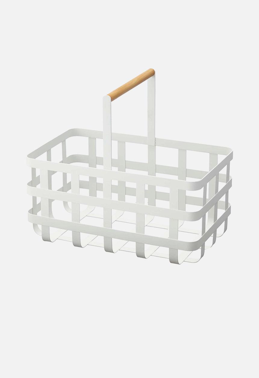 Yamazaki - Tosca basket with wood handle - white 