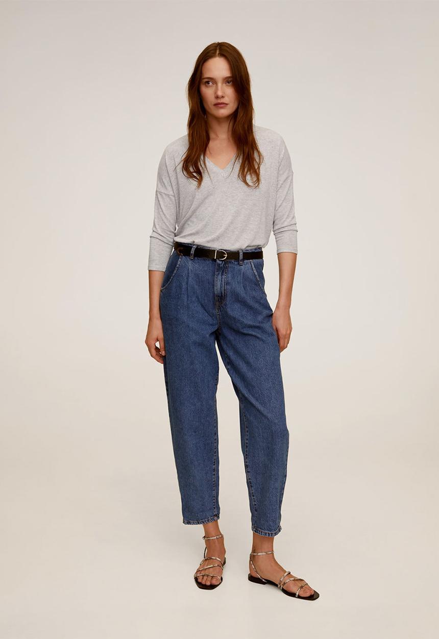 MANGO - T-shirt piki - grey