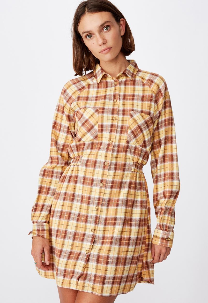 Cotton On - Woven check shirt dress - alexa check bamboo
