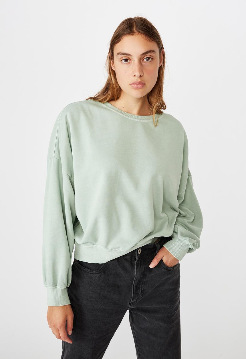 Cotton On - Cleo balloon sleeve crew - jade 
