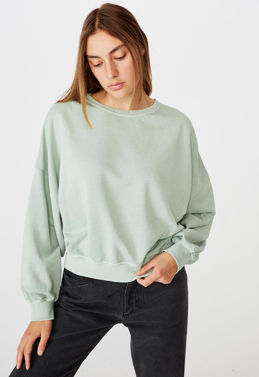 Cotton On - Cleo balloon sleeve crew - jade 
