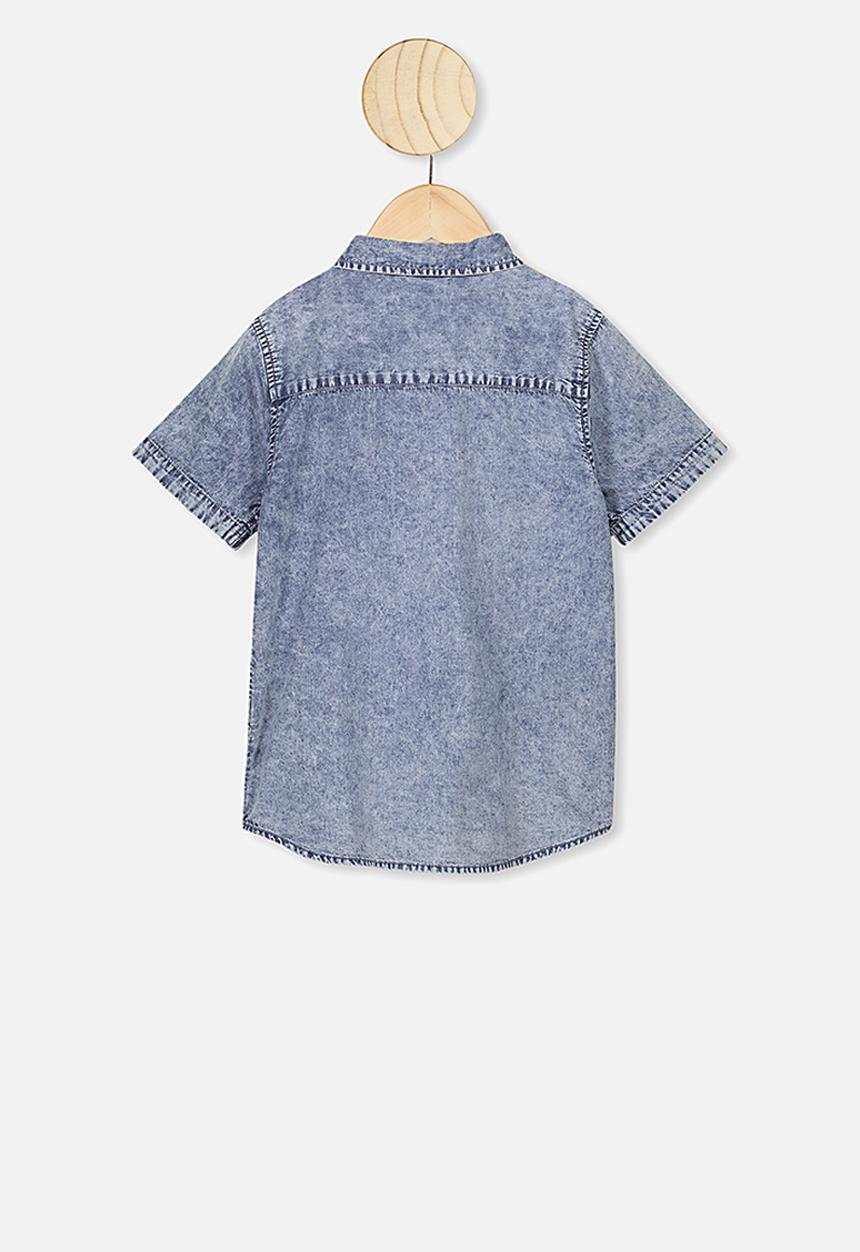 Cotton On - Resort short sleeve shirt - denim wash