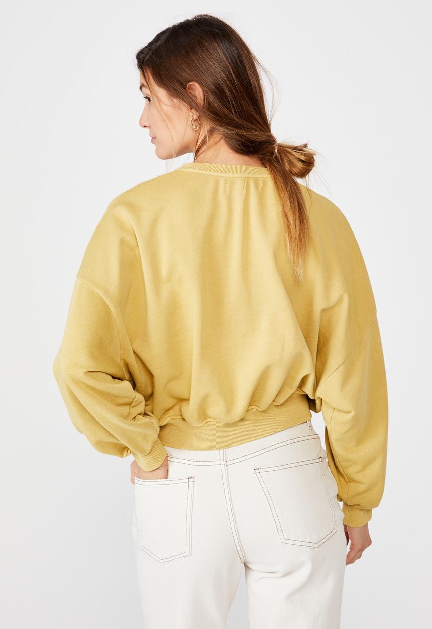 Cotton On - Cleo balloon sleeve crew - new wheat 