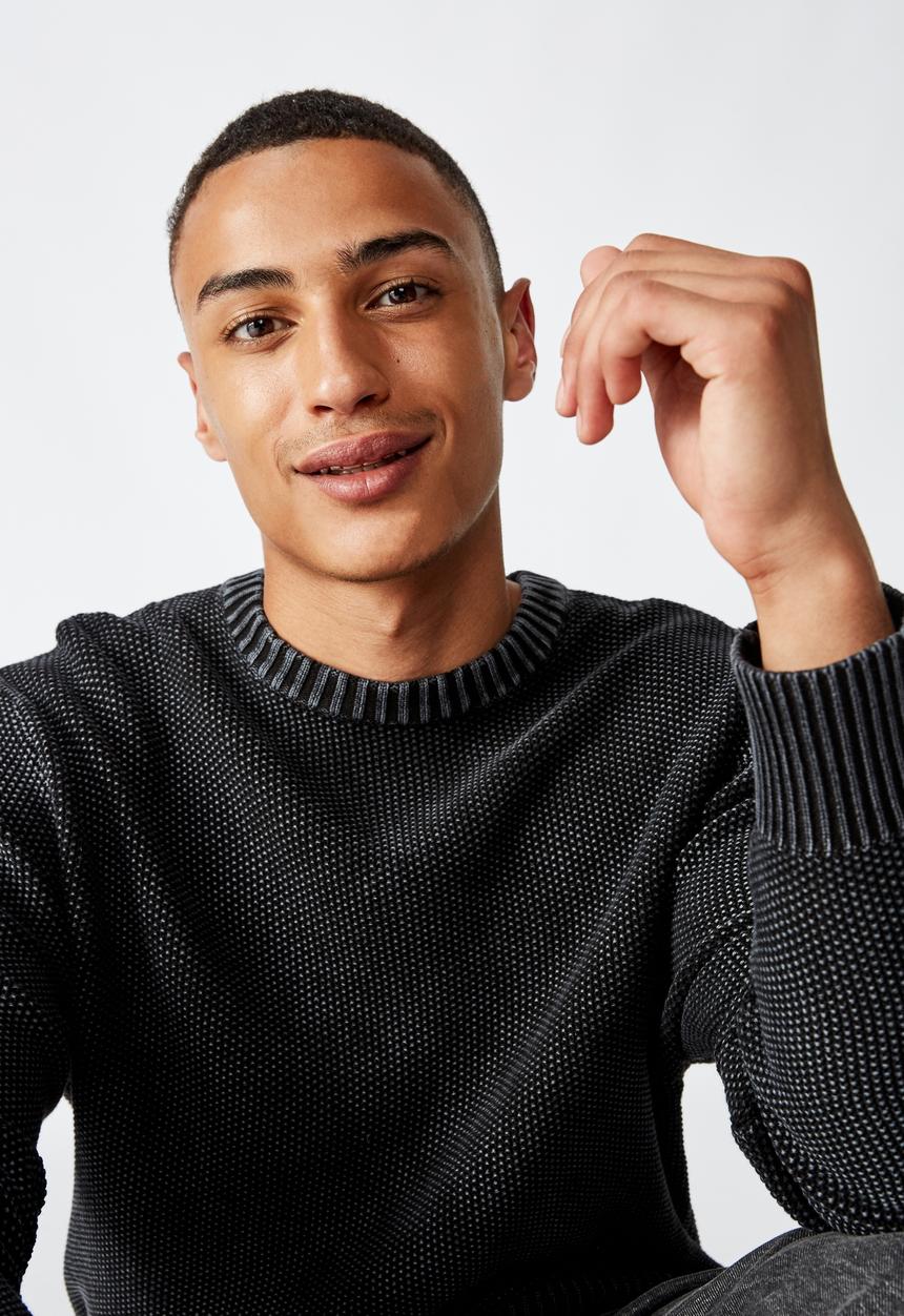 Cotton On - Crew knit - washed black