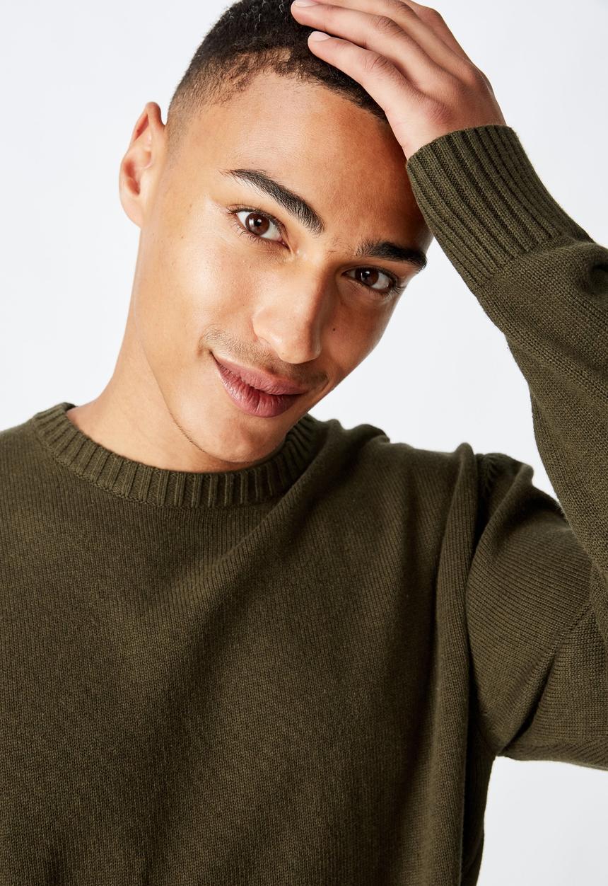 Cotton On - Crew knit - khaki marle