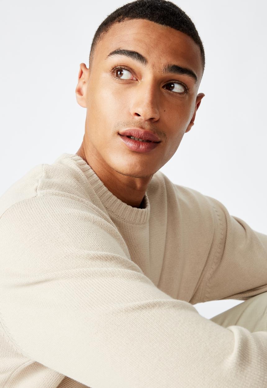 Cotton On - Crew knit - bone
