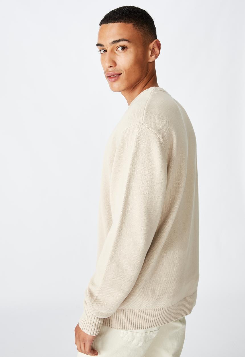 Cotton On - Crew knit - bone