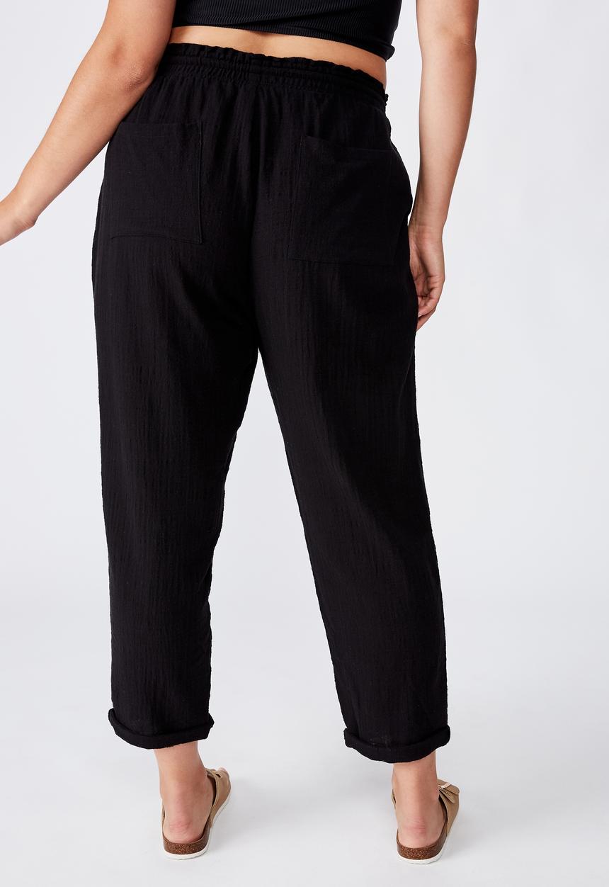 Cotton On - Curve beach resort pant - black