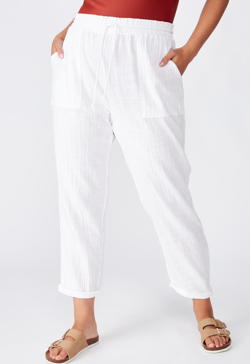 Cotton On - Curve beach resort pant - white