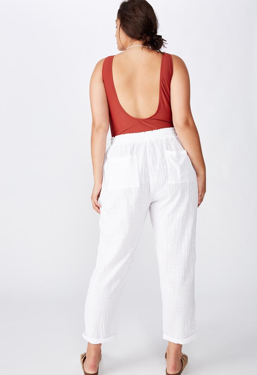 Cotton On - Curve beach resort pant - white