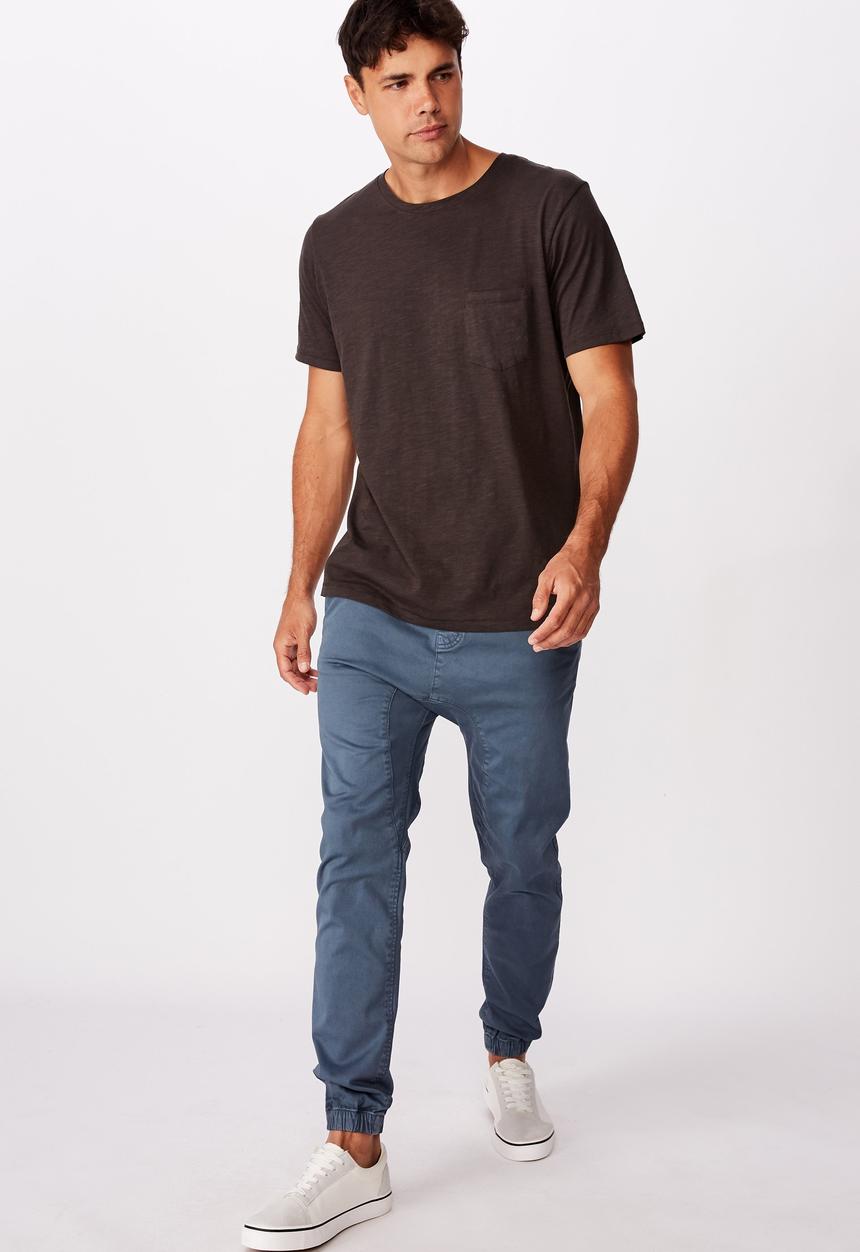 Cotton On - Drake cuffed pant - mist blue