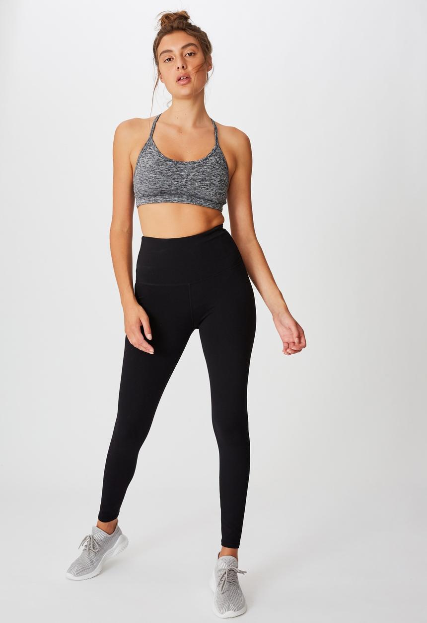 Cotton On - Workout yoga crop - salt & pepper