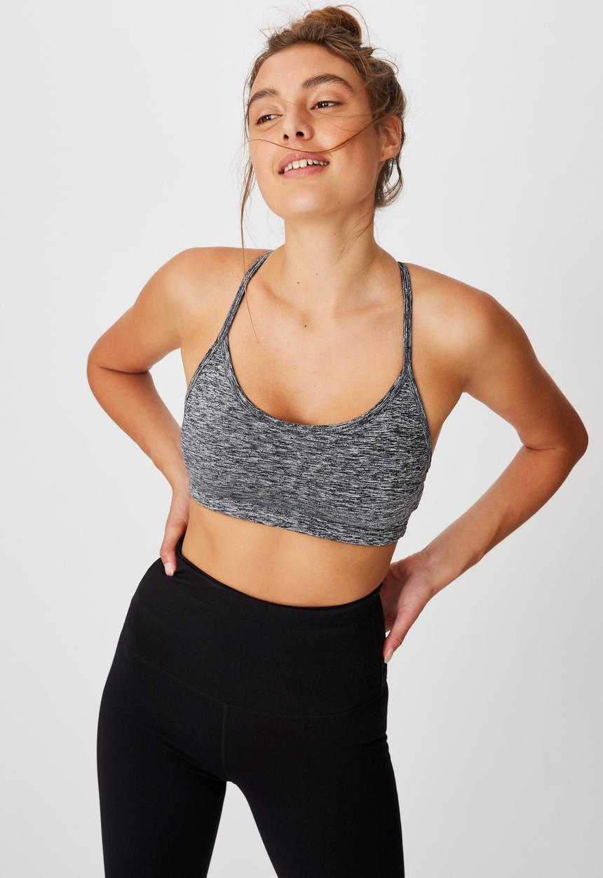 Cotton On - Workout yoga crop - salt & pepper
