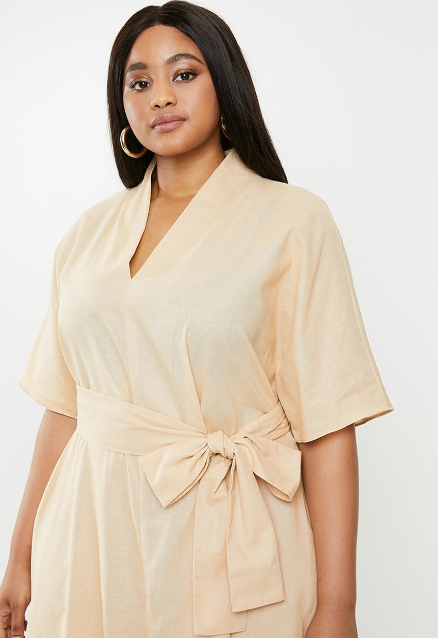 Glamorous - Plus mini dalmation tunic - stone