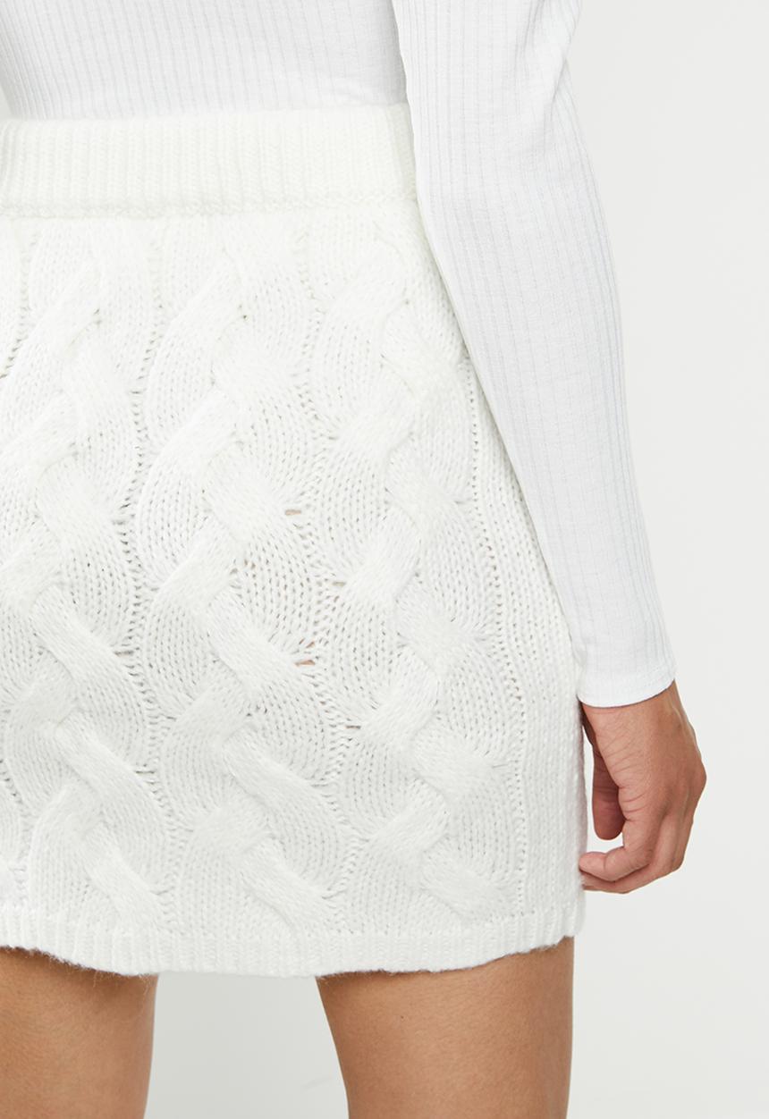 Missguided - Cable mini skirt - white