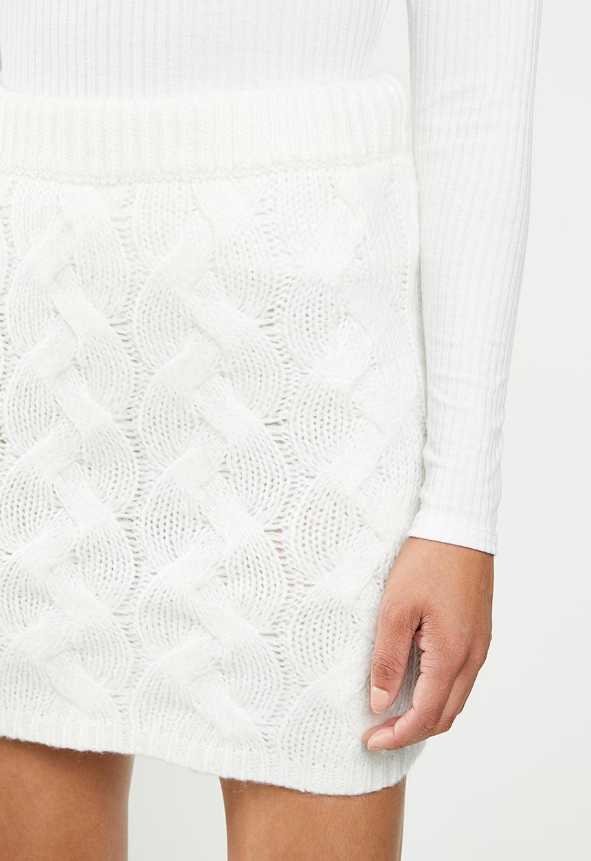 Missguided - Cable mini skirt - white