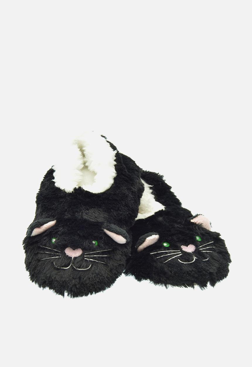 snoozies!® - Cat furry footpals - black
